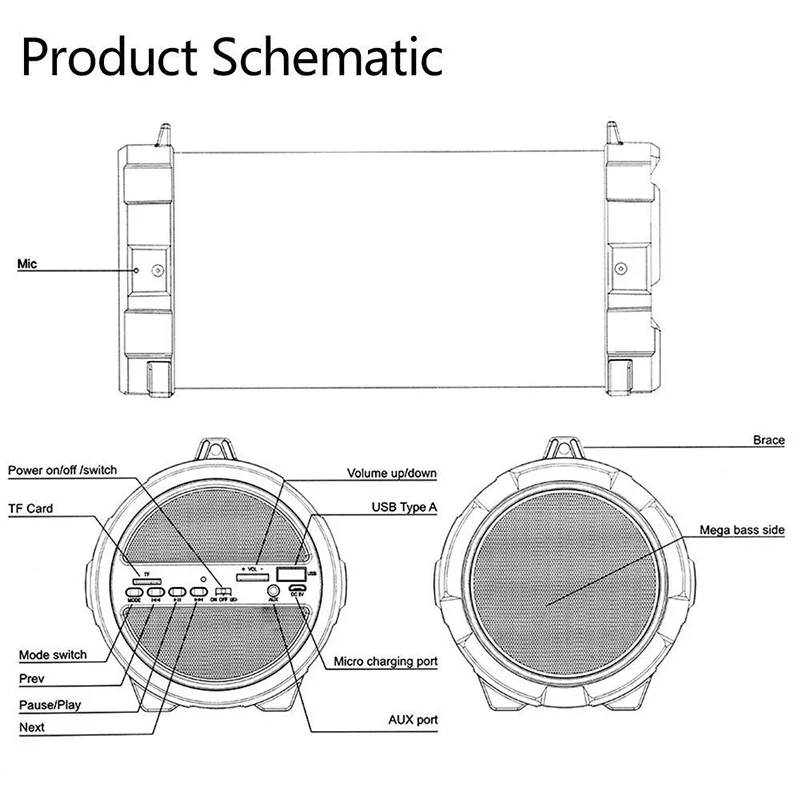 Беспроводной Bluetooth внешний динамик аккумулятор 10 Вт большая мощность HiFi