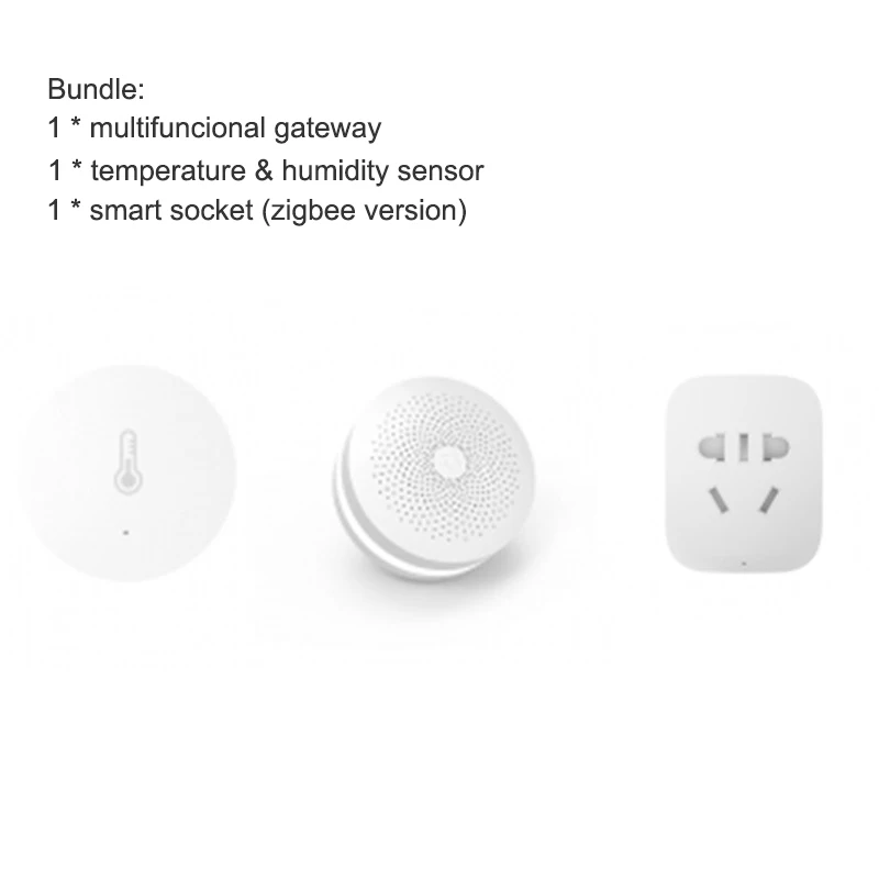 bundle 1 Xiaomi Mijia комплекты для умного дома шлюз 2 двери окна датчик движения датчик беспроводной переключатель датчик температуры и влажности ZigBee розетка - Цвет: bundle 1