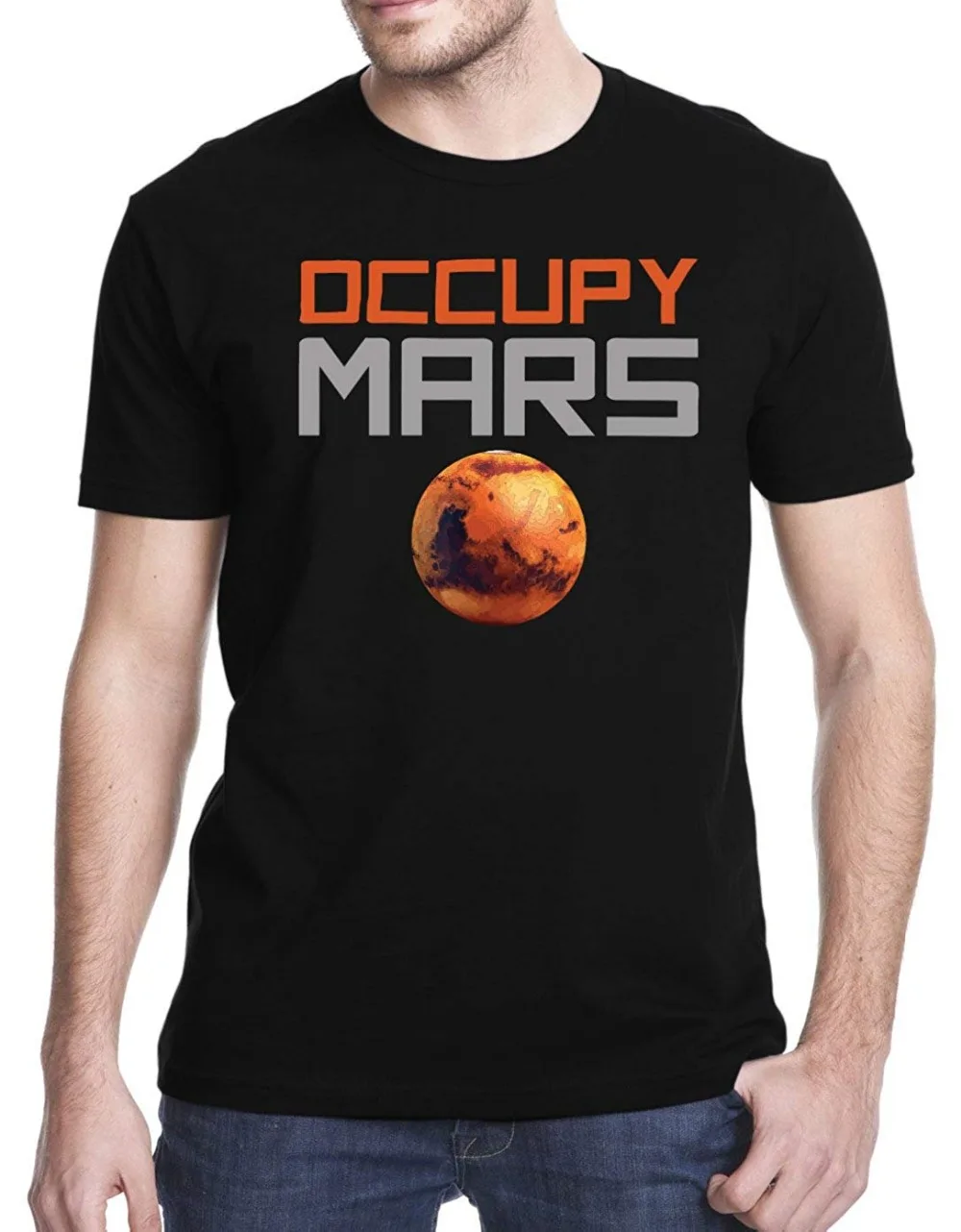 

2019 New Short Sleeve Casual Occupy Mars T-Shirt Funny Clothing T Shirts