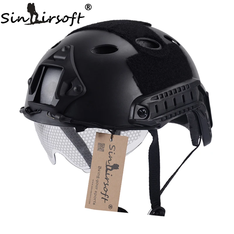 SINAIRSOFT военный страйкбол защитный Быстрый Шлем с защитными Goggle PJ Тип шлем прыжок Тактический шлем страйкбол