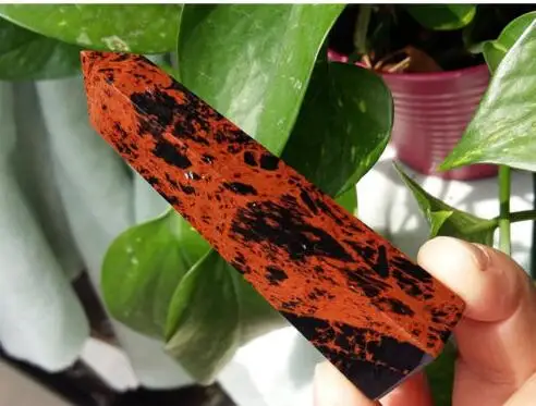 Горячая Распродажа натуральный красный обсидиановый кварцевый кристалл