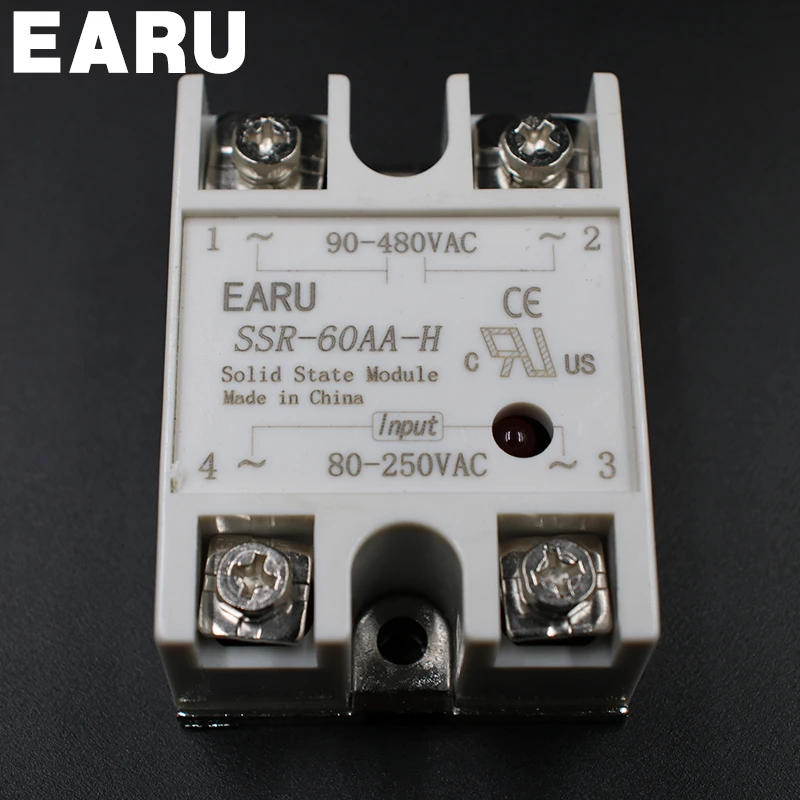 Твердотельное реле SSR-60AA-H 60A 80-250 В переменного тока до 90-480 SSR 60AA-H твердотельного