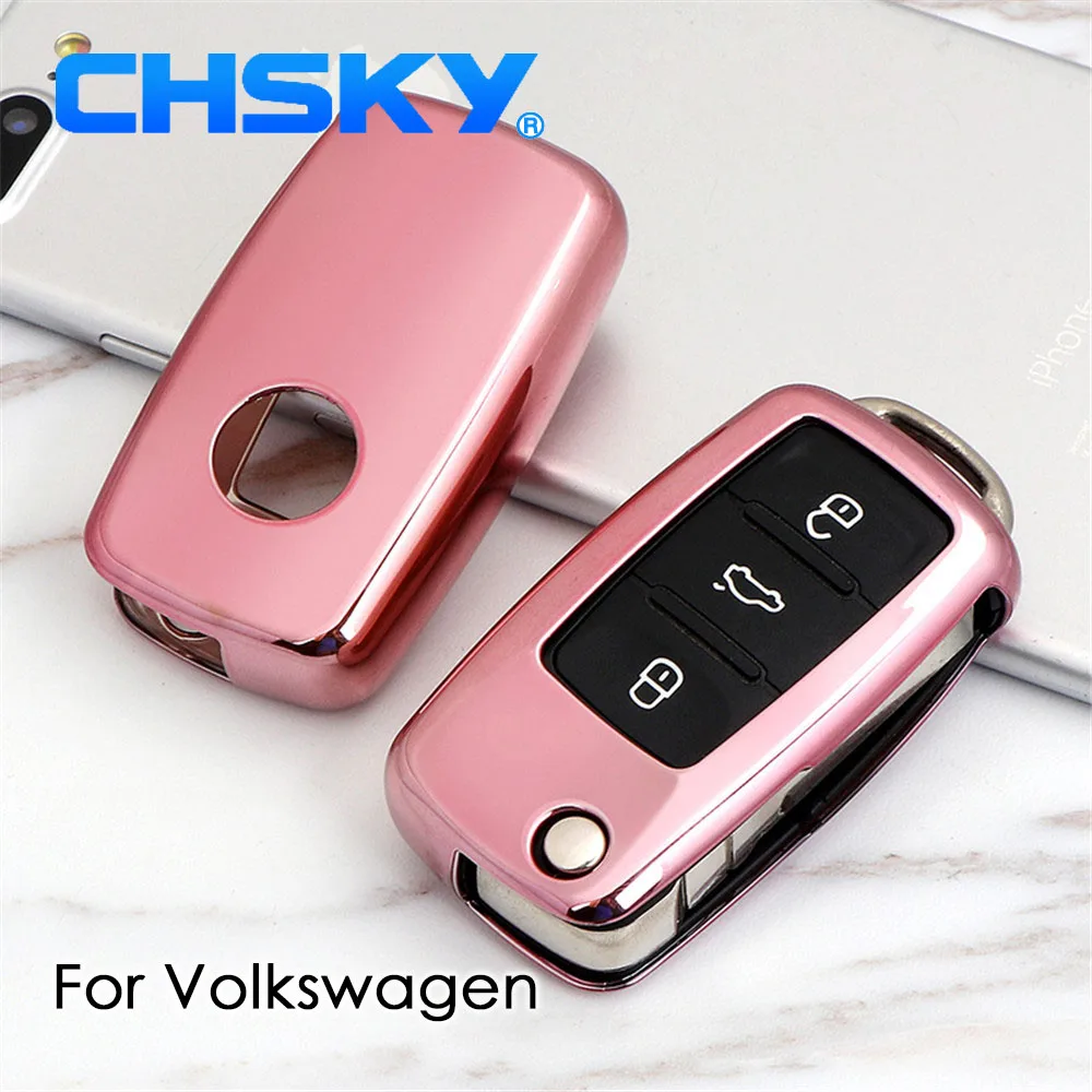 Чехол CHSKY из ТПУ для ключа volkswagen vw чехол polo passat b8 b5 b7 tiguan jetta 6 автомобиля