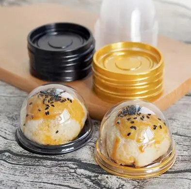 

50pcs Clear PVC Transparent Cupcake Box round Wedding Gift Box With Base Inside Wedding Party Gift Box And food Packaging