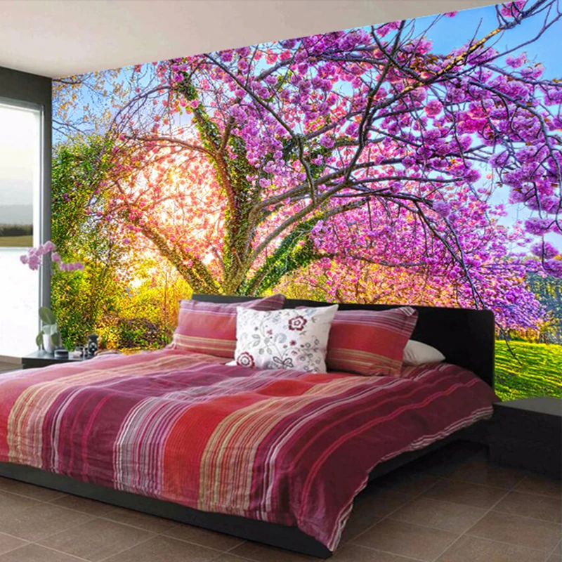 Пользовательские настенная Бумага cherry blossom дерево 3D цветочные стены для