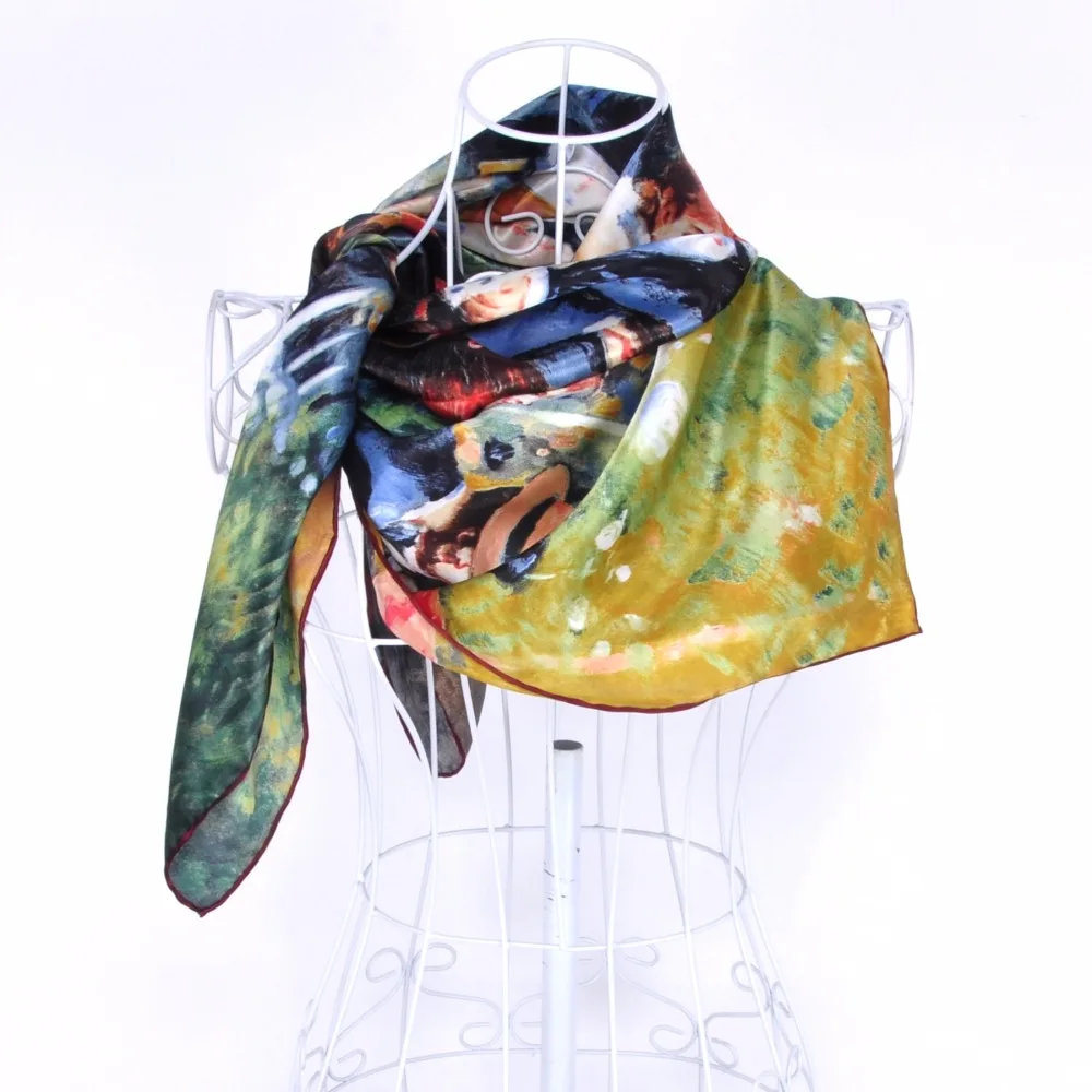 Шёлковый платок для женщин "Танец на Мулен де ла Галетт" Пьера Огюста Ренуара