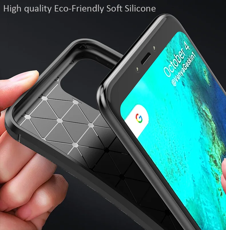 Чехол из углеродного волокна для Google Pixel 4 XL TPU силиконовый защитный чехол из волоконной ткани