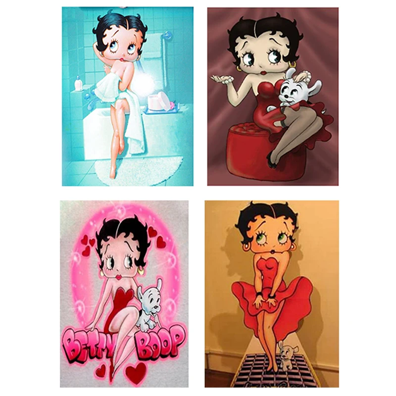Алмазная живопись Betty Boop 5D полный квадрат/круглая дрель вышивка крестом Аниме