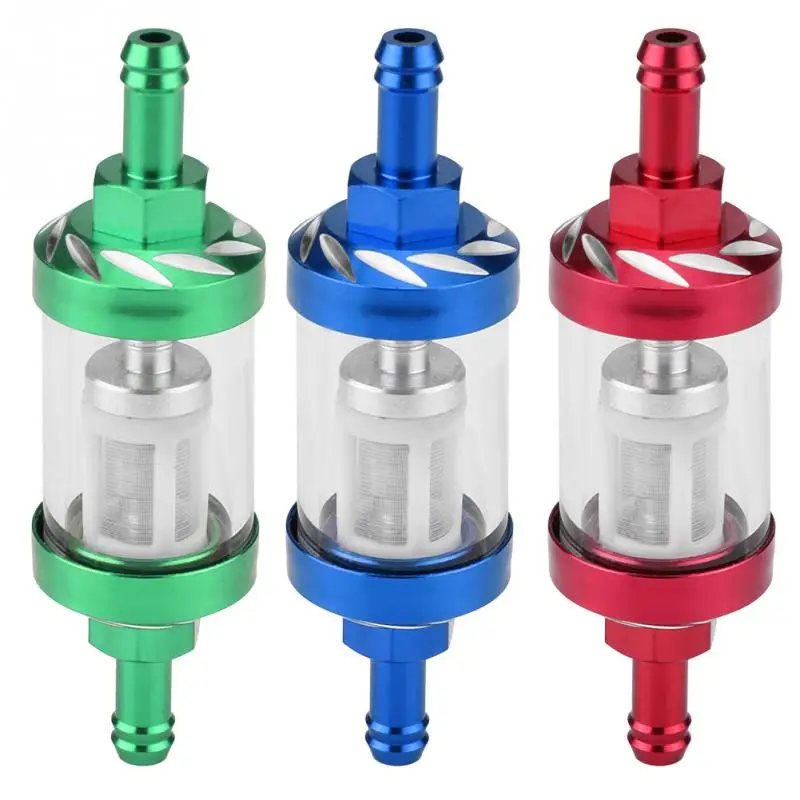 

Metal Glass Inline Gas Oil Fuel Filter 8mm Thread Replacement for Motorcycle Accessories