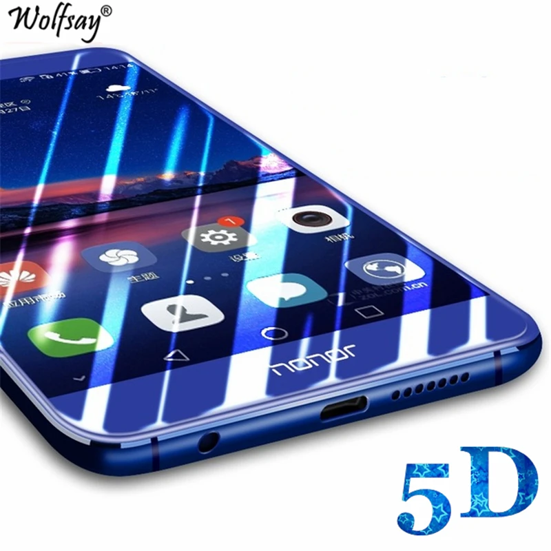 5D изогнутое закаленное стекло Huawei Y7 Prime 2018 Защита экрана для Honor 7C Pro Полное