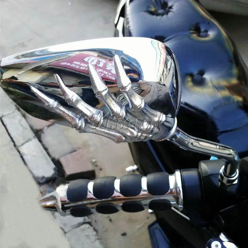 1 пара мотоциклетных зеркал заднего вида с черепом для Honda Suzuki Kawasaki /Shadow Spirit VT750 VT1100