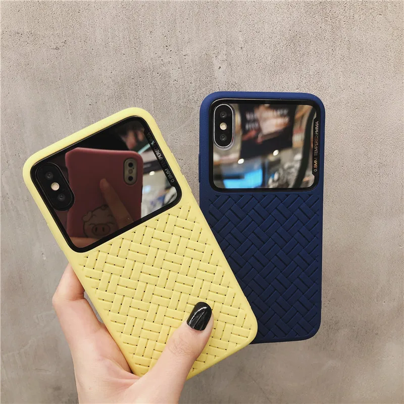 DECOCASE модный цветной макияж зеркальная оплетка вязаный силиконовый телефон чехол