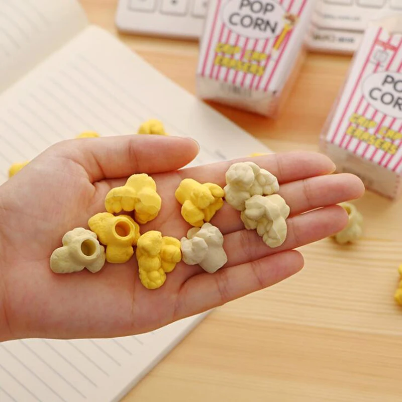 Креативный кавайный попкорн в коробке ластик для карандашей офисные школьные