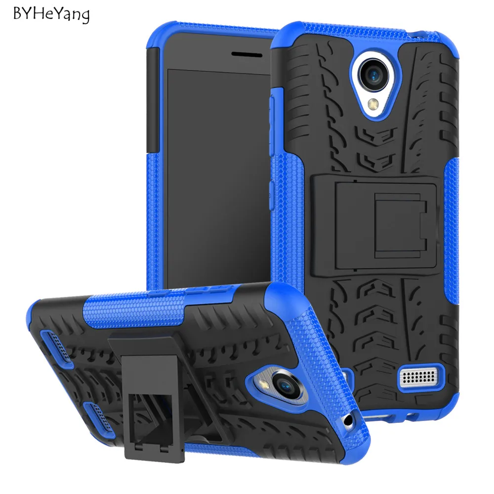For ZTE Blade A520 Case 5.0inch TPU & PC Silicone Dual Armor Back Cover with Stand Holder Hard A 520 |
