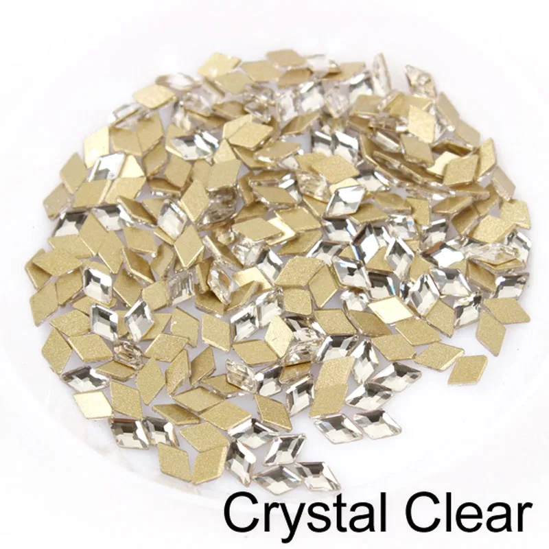 Crystal clear 30/100 шт ромбовидные Стразы для ногтей, кристаллы, стеклянные камни для дизайна ногтей, декоративные подвески, драгоценные камни, ювелирные изделия, аксессуары - Цвет: Crystal clear