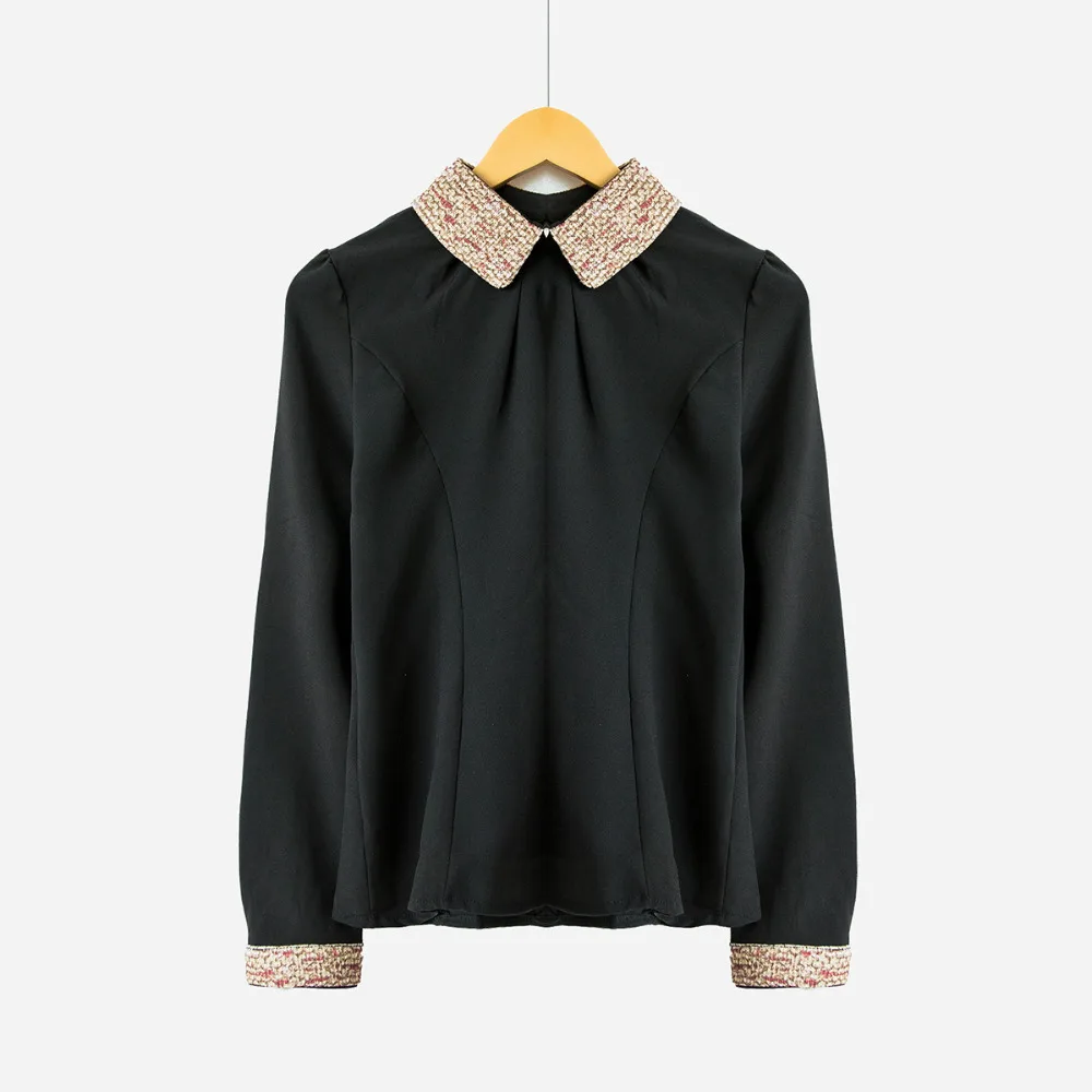 Женская шифоновая блузка с длинным рукавом и воротником Питер Пэн|chiffon blouse|long sleeve