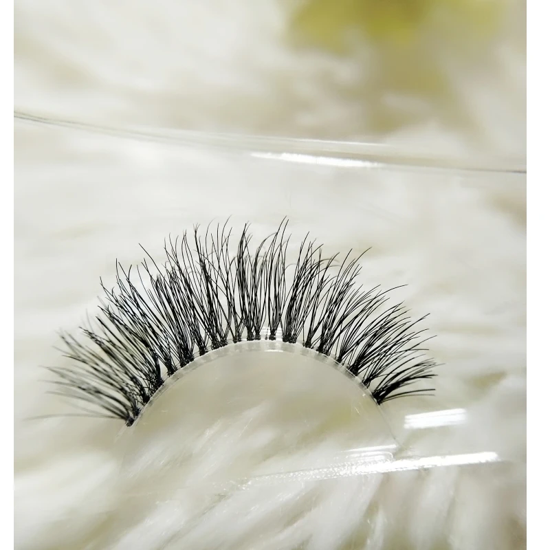 Transparent stem Mink Hair Eyelashes reusable Natural 3D Messy Popular short False Eyelash Full Strip Extension | Красота и здоровье