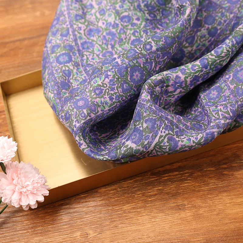 Высококачественная чистая ткань для шитья фиолетовые платья с цифровым принтом