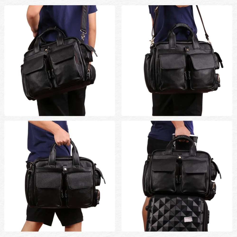 Мужская сумка сумки-почтальонки из натуральной кожи через плечо для ноутбуков