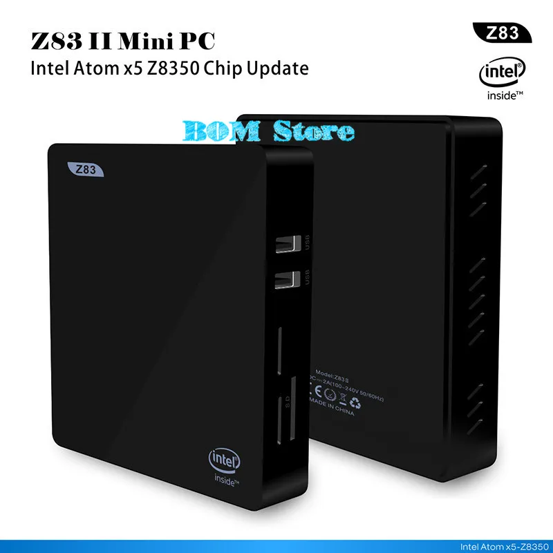 Оригинальный Z83II мини 2G 32G Смарт ТВ коробка ПК Intel Atom x5 Z8350 четырехъядерный Windows 10 64