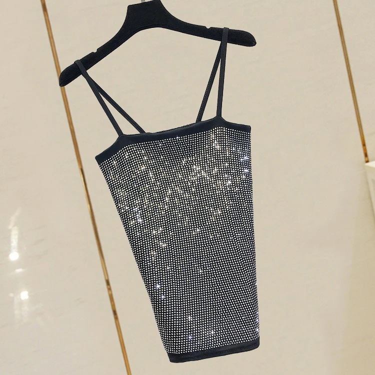 2019 Summer Women's New Heavy Hot Drill Sexy Sling Tops Camisole Tants Girls Night Club Slim Crop Top | Женская одежда