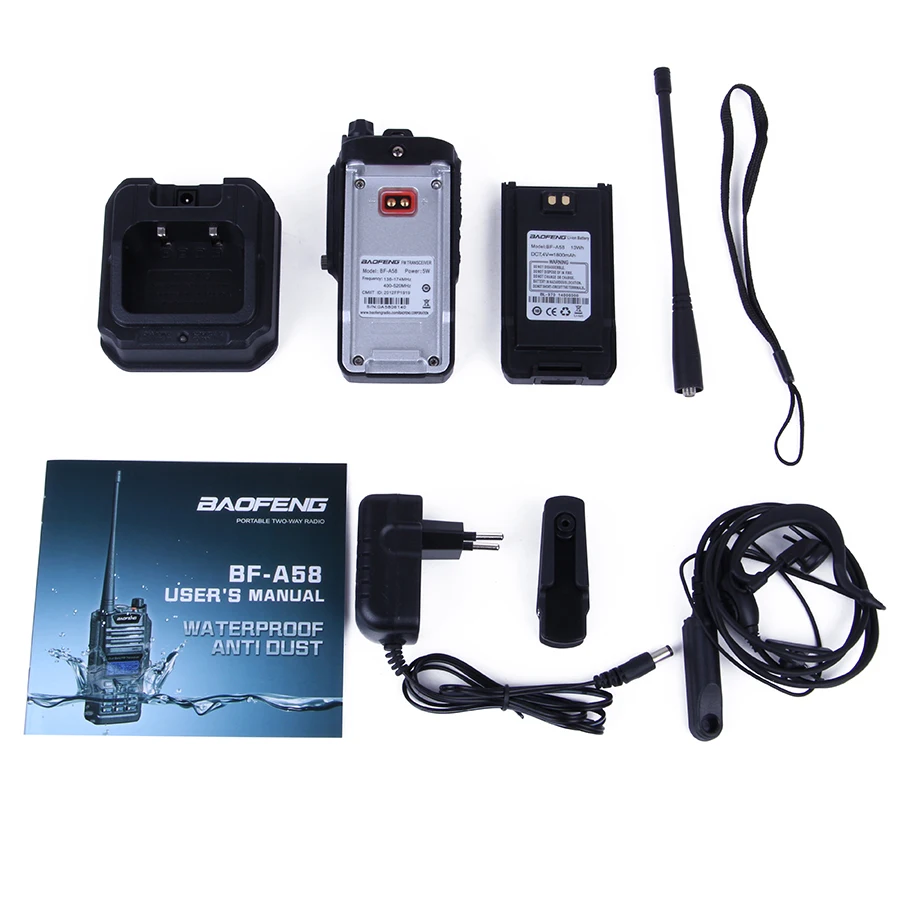Original BaoFeng BF-A58 Waterproof Anti-dust Dual Band Portable Walkie-talkie 5W 128CH Hf Transceiver for Truckers | Мобильные