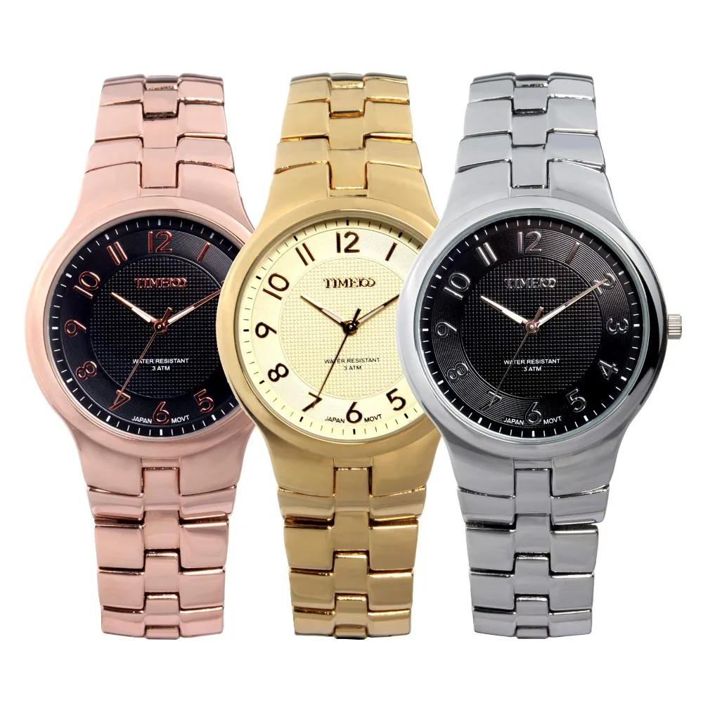 Бесплатная доставка Time100 простые мужские часы легко читать золотой браслет из