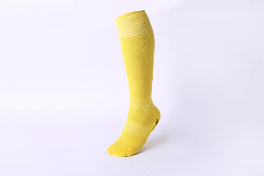 Yellow Новые цветные детские спортивные футбольные носки гольфы Дышащие махровые футбольные носки для бега для детей, тренировочный носок для мальчиков - Цвет: Yellow