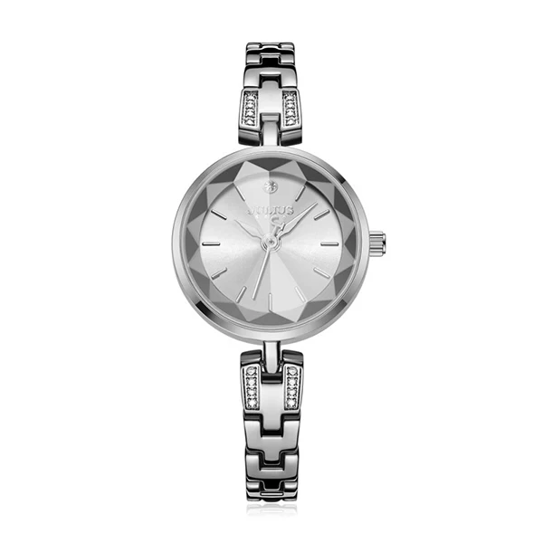 silver color watch Julius бренд леди простой нержавеющая сталь часы женские роскошные стразы браслет Wirstwatches кварцевые платье часы подарки Reloj - Цвет: silver color watch