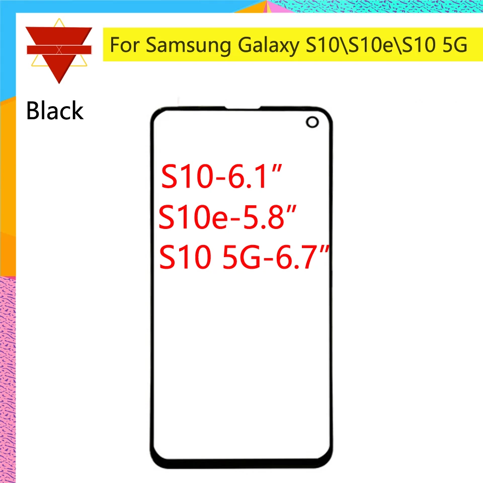 Pantalla t&aacute;ctil para Samsung Galaxy S10, SM-G973, S10E, S10, 5G, cristal exterior, lente para G973, 10 Uds./lote-0