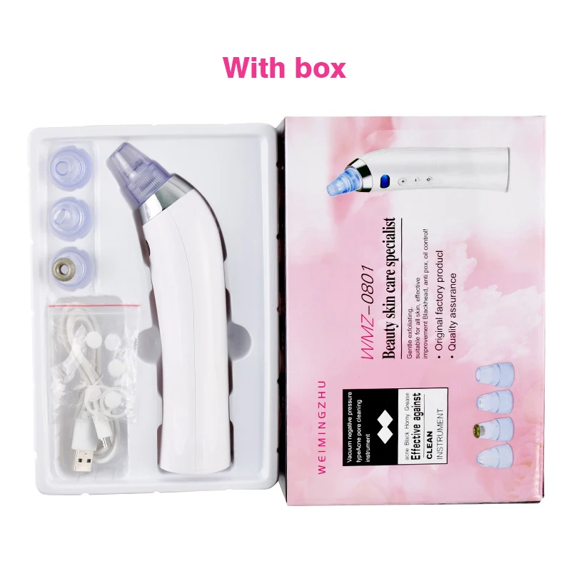 White with box 2 цвета чистый вакуумный отсос для угрей удалить машину черный точечный пылесос прибор для ухода за кожей лицо поры прыщей Удаление прыщей - Цвет: White with box