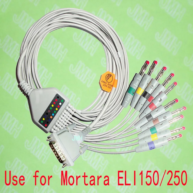 

Compatible with Mortara ELI 150/250 the EKG 10 lead,One-piece ECG cable and red 4.0 Banana leadwires,15PIN,IEC or AHA.