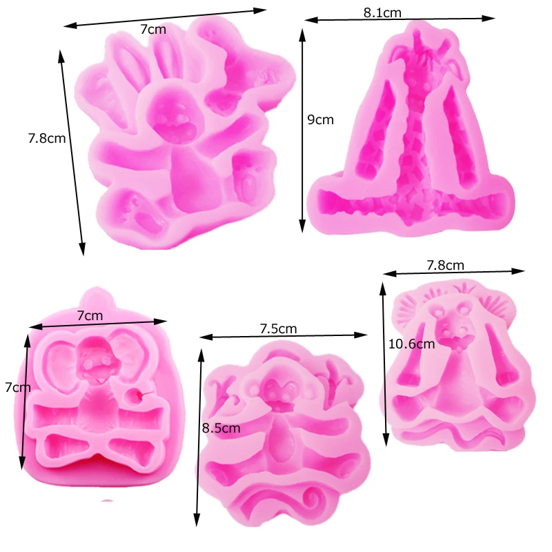 C125 1 шт. силиконовая форма в виде обезьяны жирафа слона щенка зайца УФ смолы для