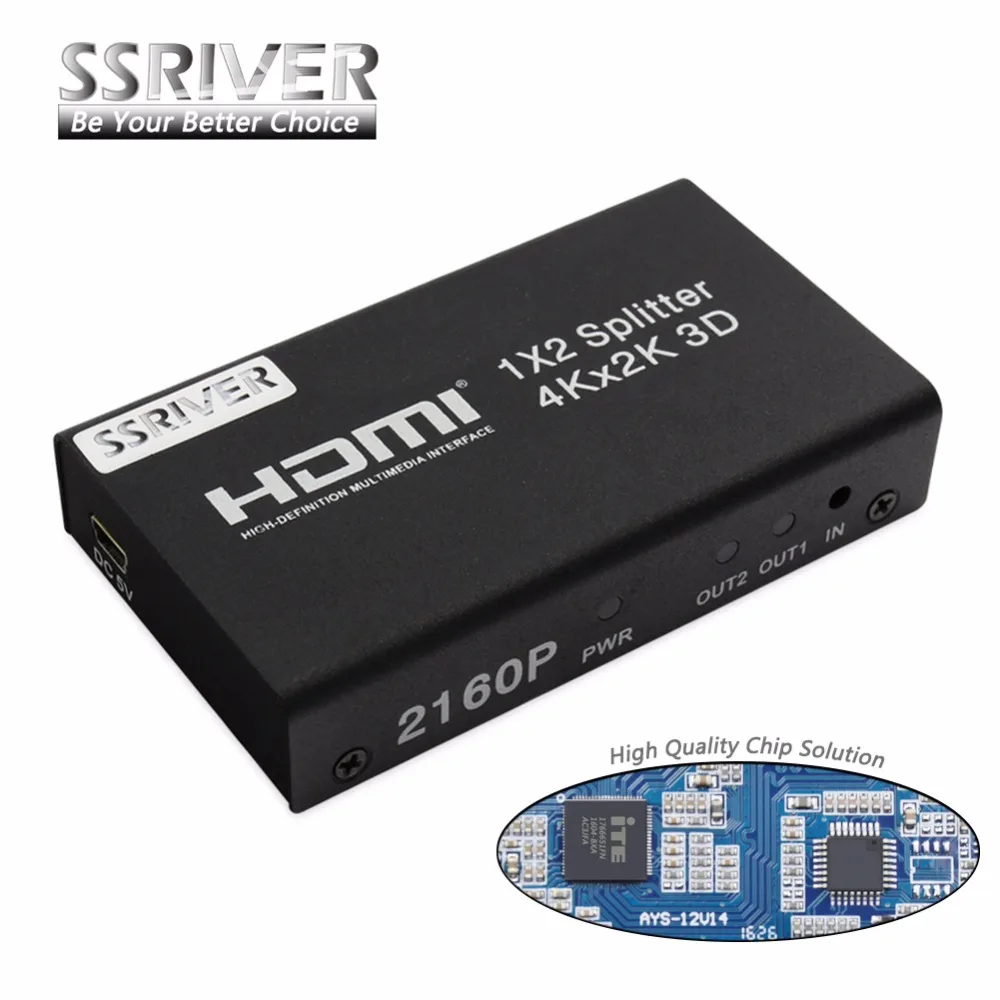 Ssriver 4 К HDMI Splitter 1x2 2160 P 1080 усилитель Switch1 в 2 конвертер адаптер для HDTV DVD PS3/PS4 |