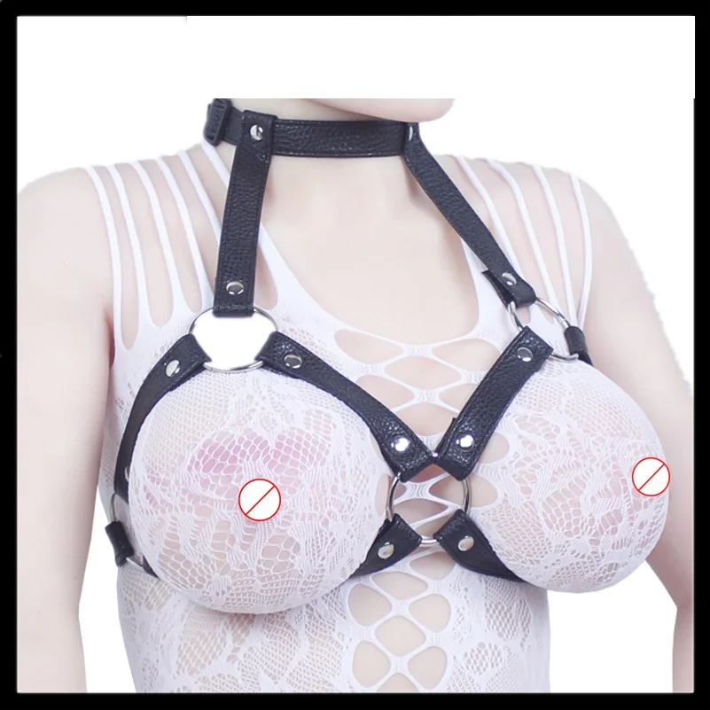 Женское пальто из ПВХ с кожаными вставками Связывание фиксаторы секс-игрушки для