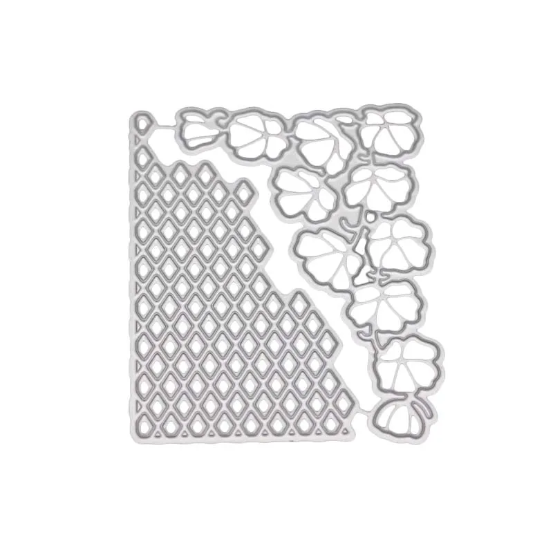 Прямоугольный цветочный фон металлические режущие штампы трафарет для