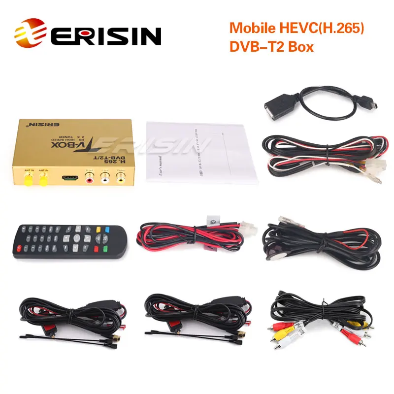 Erisin ES338 L Car Mobile HDTV DVB T2 ресивер HEVC H.265 H.264 HDMI совместимый USB для серии ES81XX