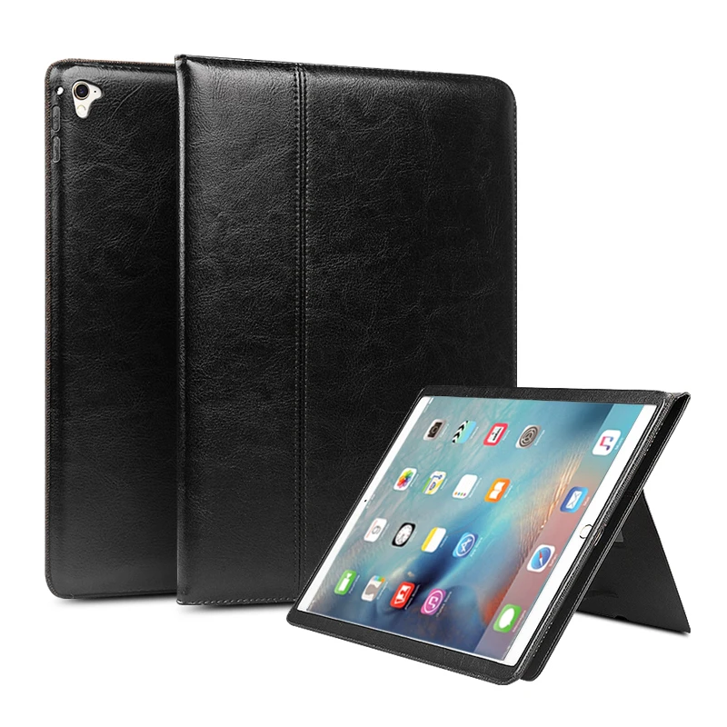 QIALINO Роскошный тонкий для iPad Pro 12 9 кожаный чехол флип смарт СТЕНД слот карт Чехол