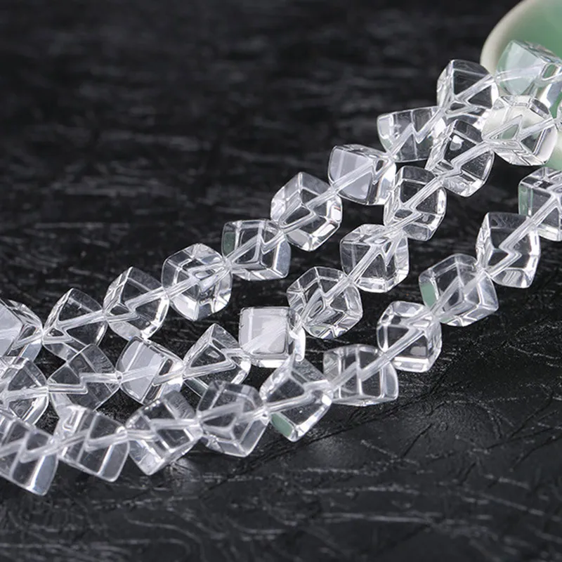 

6-10mm Natural Cube White Rock Quartz Beads For Jewelry Making Beads Bracelets 15inch Needlework Crystal DIY Beads Trinket