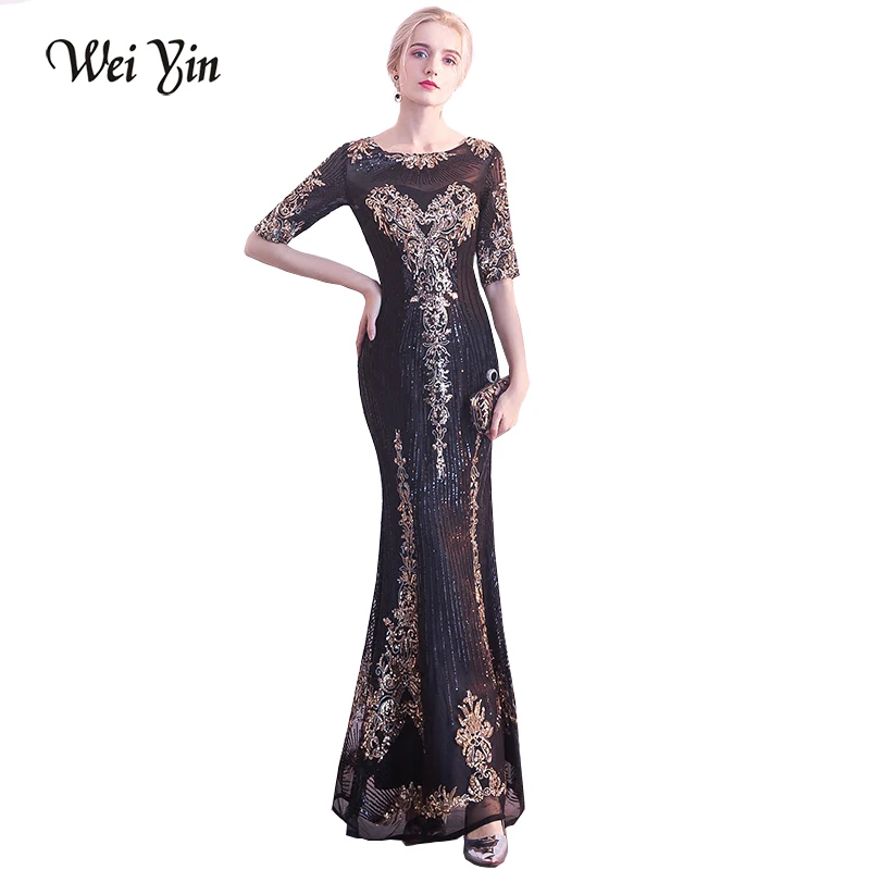 Женское длинное вечернее платье с круглым вырезом и аппликацией|dress custom made|evening