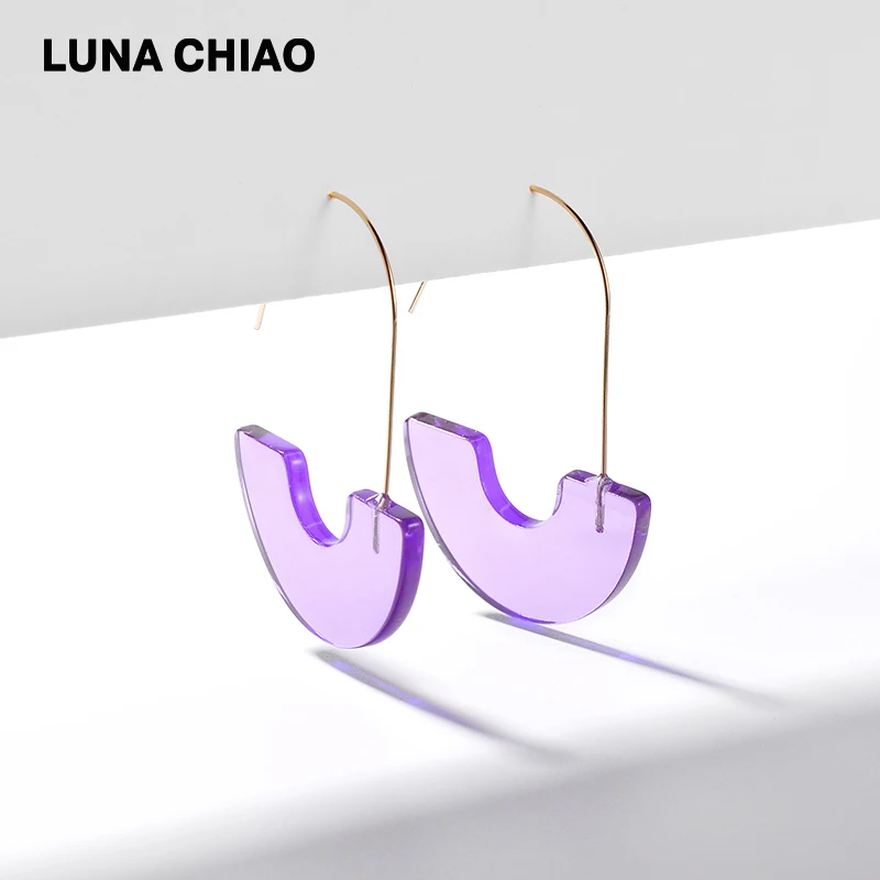 Женские акриловые серьги кольца LUNA CHIAO яркие из прозрачной смолы Ювелирное