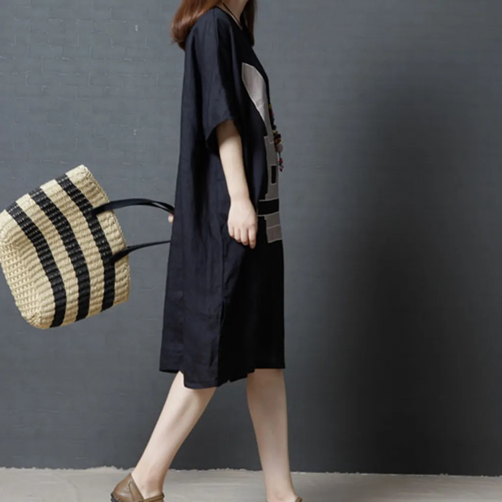 Женское летнее платье с принтом кролика в Корейском стиле Harajuku повседневное