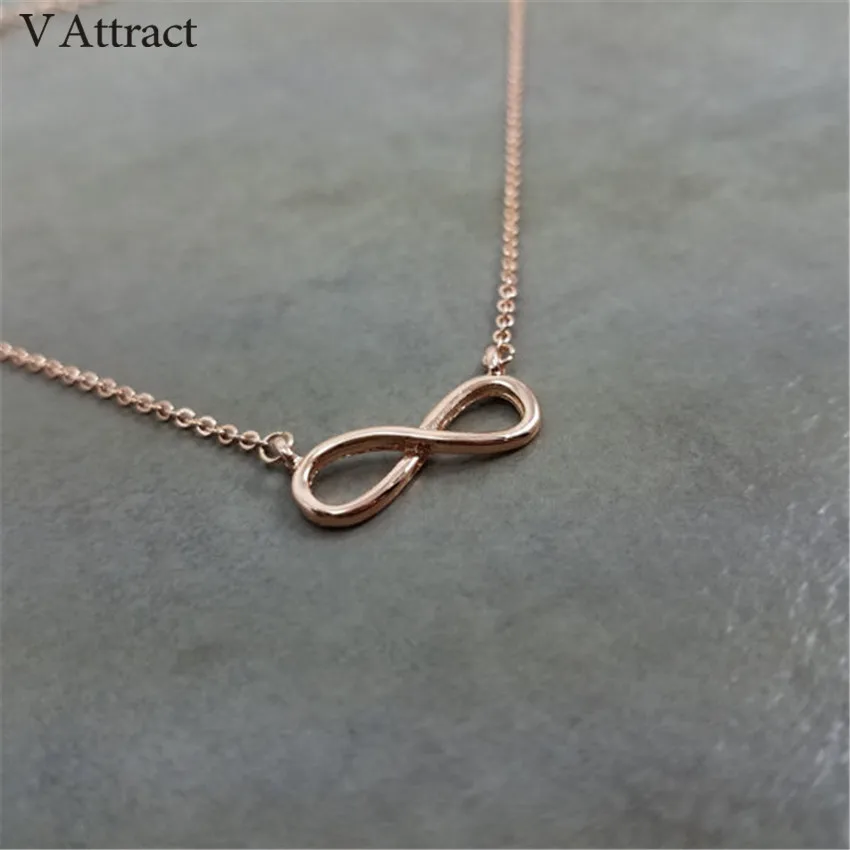 V Attract Commitment Jewelry infinity Choker Necklace Wedding Bridesmaid Gift Fashion Simple Statement Kolye|statement necklace|necklace