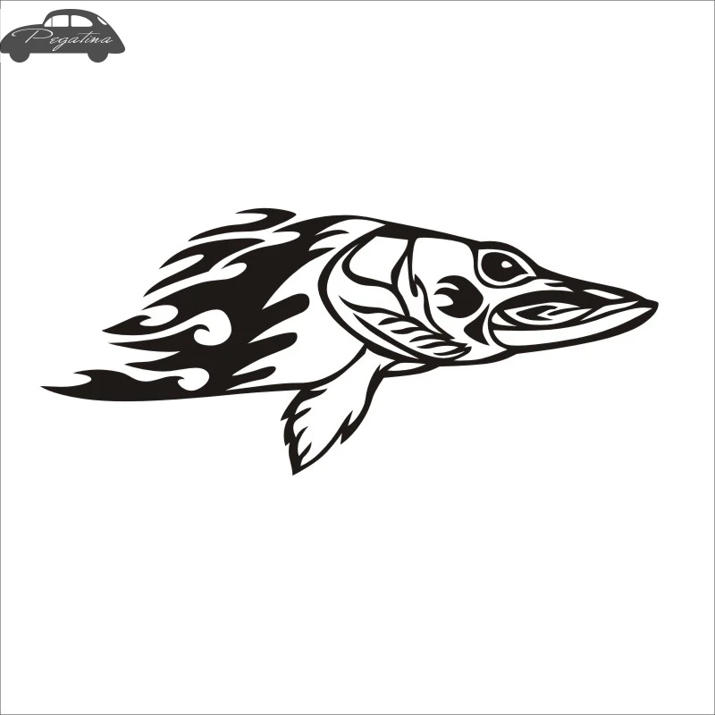 Esox рыба собака автомобиль наклейка Щука постер с лодкой наклейки декор Настенная