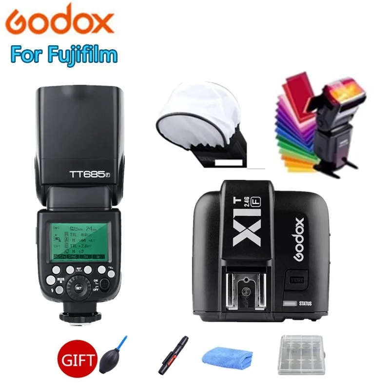 

Godox TT685 TT685F Flash Speedlite 2.4G Wireless HSS TTL GN60 + X1T-F Trigger Transmitter Kit for Fuji X-Pro2 X-T20 X-T1 X-T2