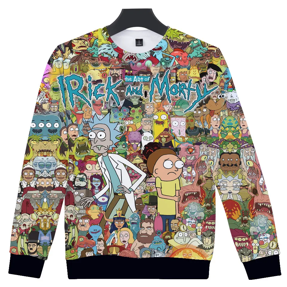 Rick and marty аниме модные футболки с круглым вырезом и длинным рукавом Популярные Хип