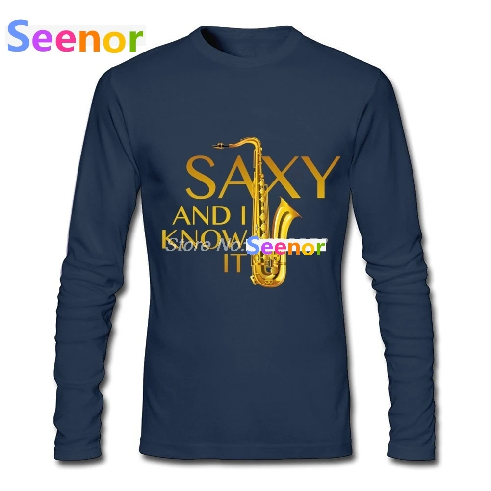 2018 новейшая Мужская футболка с длинным рукавом Sax And I Know It Роскошные футболки хип