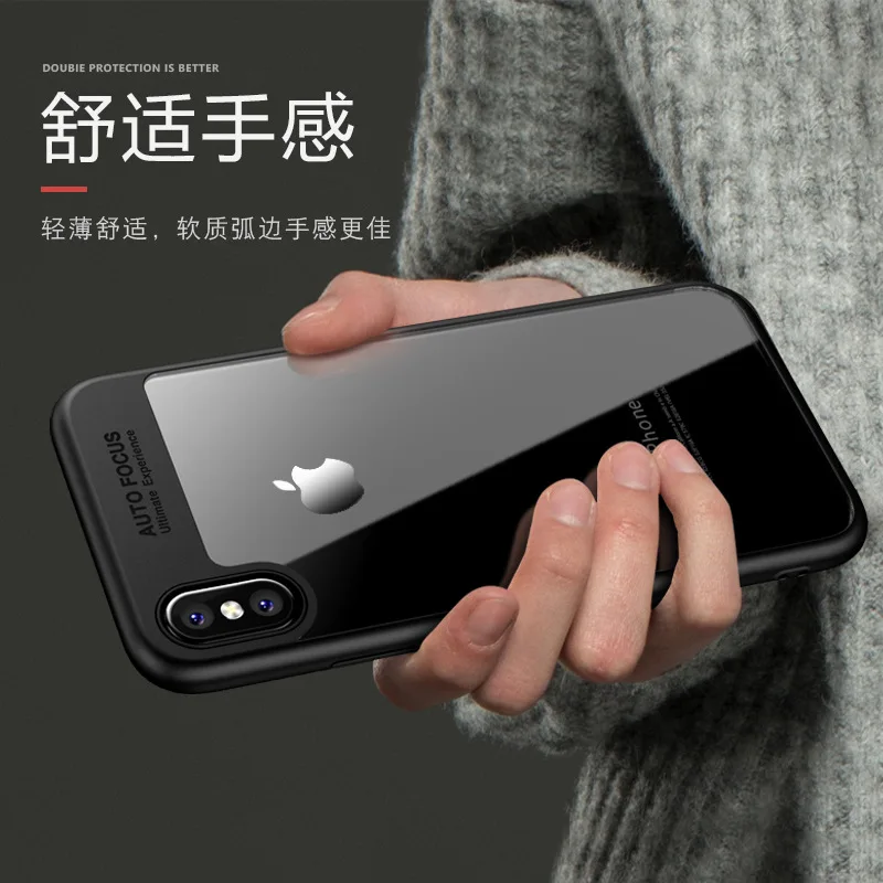 GU JIANG Luxury Nature HD Clear Transparent Phone Silicone Protector Case for iPhone X Ultra-thin TPU Cover Bag iPhoneX |