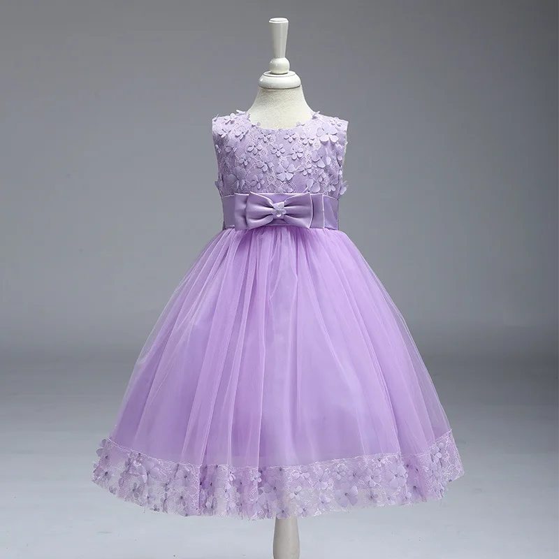 Girls Flowers Lace dress graduation gowns children evening wedding Red pink kids bridesmaid vestido de festa infantil saia | Детская