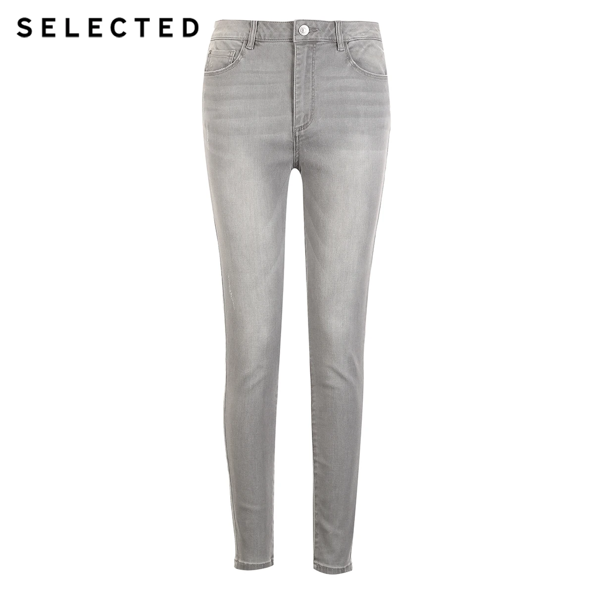 Женские узкие джинсы из эластичного хлопка с высокой посадкой C | 419132539|Узкие
